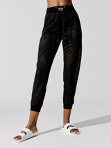 Mesh Hi-rise Sweatpant - Black