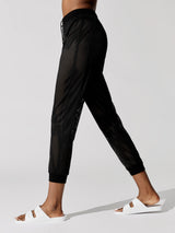 Mesh Hi-rise Sweatpant - Black