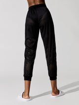 Mesh Hi-rise Sweatpant - Black