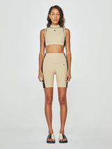 Blake Biker Short - Tan And Black