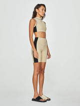 Blake Biker Short - Tan And Black