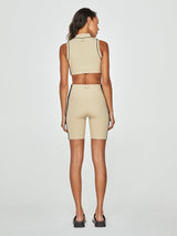 Blake Biker Short - Tan And Black
