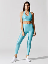 Regular Rise 7/8 Legging in Takara Shine - Light Aqua