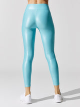Regular Rise 7/8 Legging in Takara Shine - Light Aqua