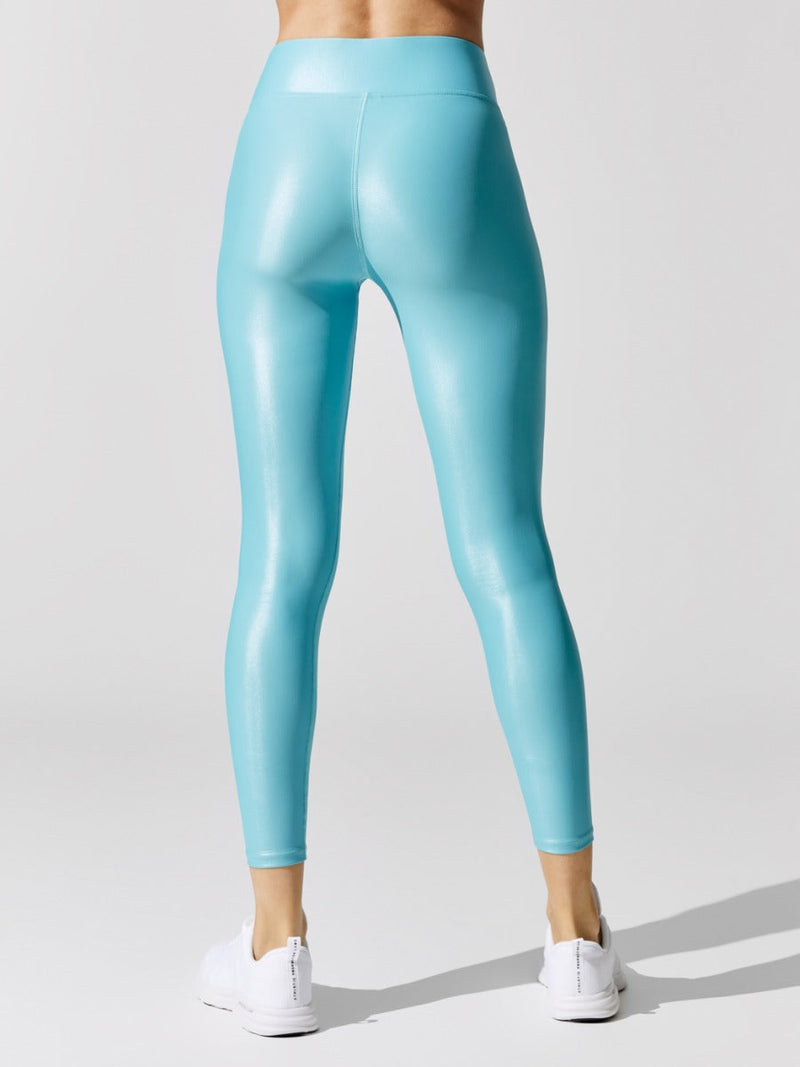 Regular Rise 7/8 Legging in Takara Shine - Light Aqua