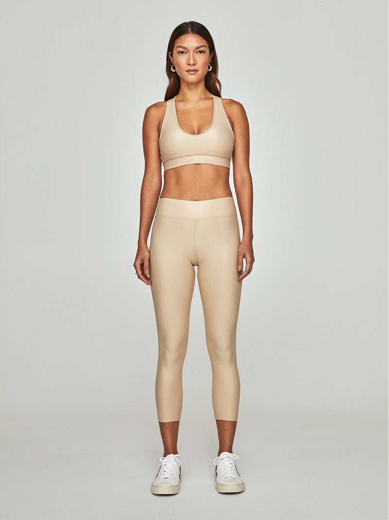 Regular Rise 7/8 Legging in Takara Shine - Sandy Tan