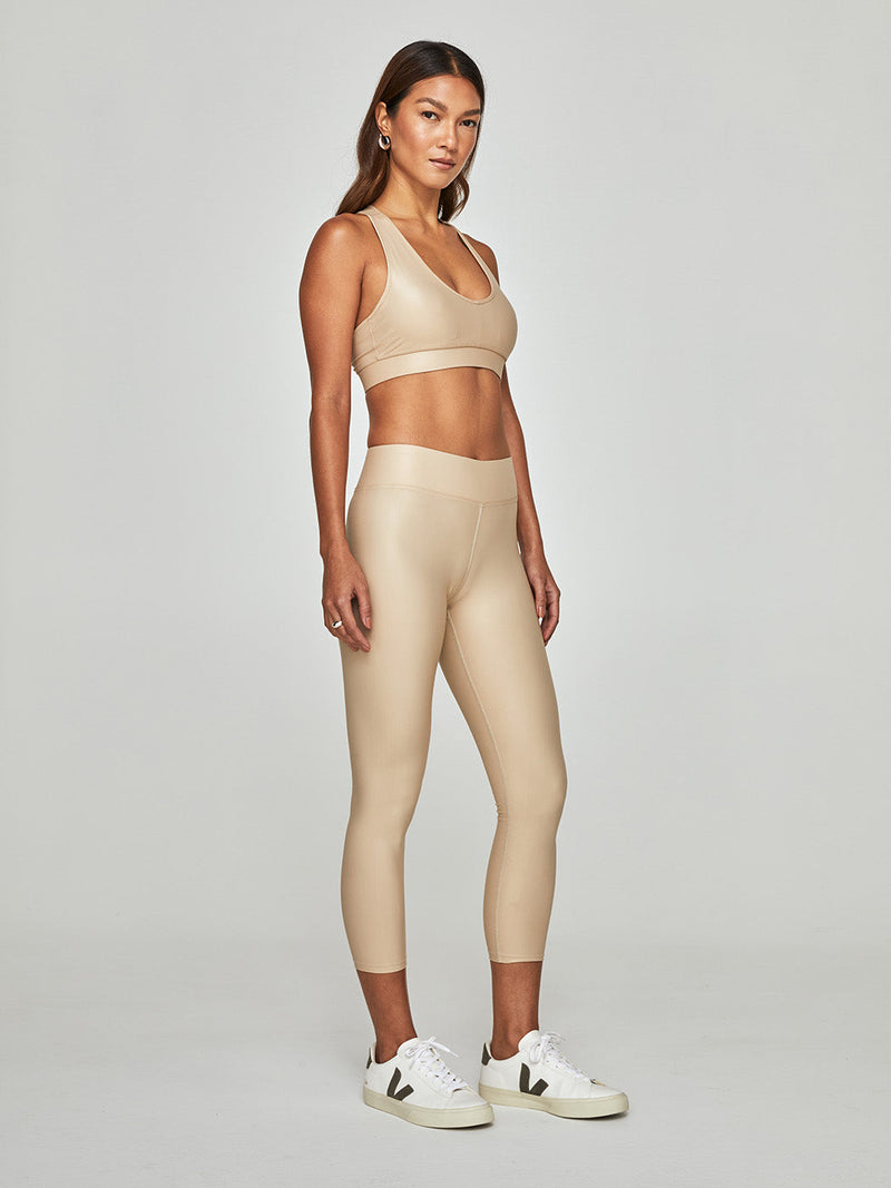 Regular Rise 7/8 Legging in Takara Shine - Sandy Tan