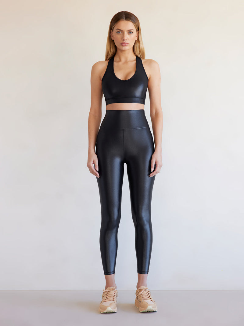 High Rise 7/8 Legging in Takara Shine - Black