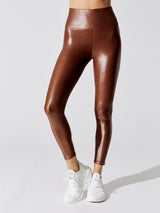 High Rise 7/8 Legging in Takara Shine - Cappuccino