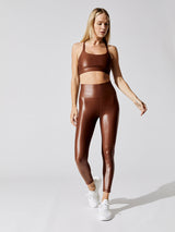 High Rise 7/8 Legging in Takara Shine - Cappuccino