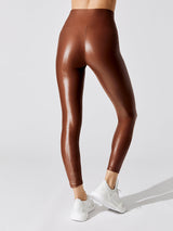 High Rise 7/8 Legging in Takara Shine - Cappuccino
