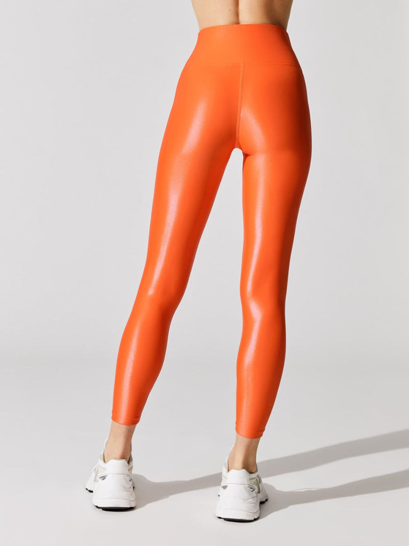 High Rise 7/8 Legging in Takara Shine - Electric Orange