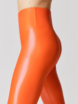 High Rise 7/8 Legging in Takara Shine - Electric Orange