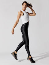 High Rise Full-length Legging in Leopard Takara Shine - Black