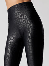 High Rise Full-length Legging in Leopard Takara Shine - Black