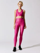 High Rise Full-length Legging in Leopard Takara Shine - Magenta
