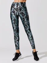 Metallic Snake High Rise Legging - Black Holographic