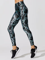 Metallic Snake High Rise Legging - Black Holographic