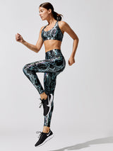 Metallic Snake High Rise Legging - Black Holographic