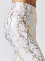 Metallic Snake High Rise Legging - Cream-Gold