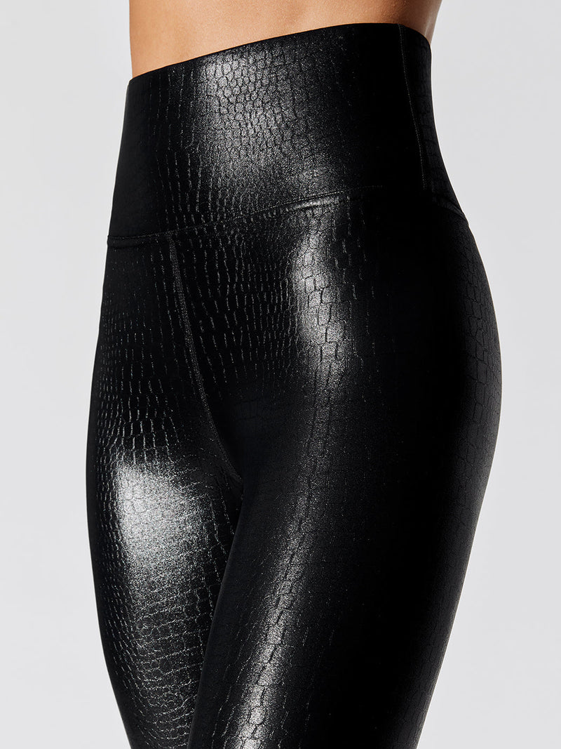 High Rise 7/8 Legging in Crocodile Takara Shine - Black