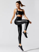 High Rise 7/8 Legging in Crocodile Takara Shine - Black