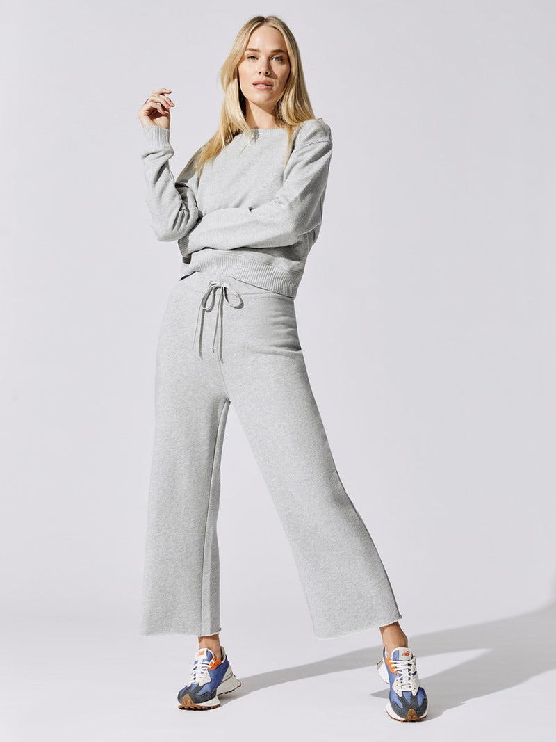 French Terry Capri Sweatpant - Heather Grey