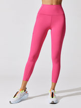 High Rise 7/8 Legging With Pockets in Cloud Compression - Electric Pink
