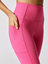 High Rise 7/8 Legging With Pockets in Cloud Compression - Electric Pink