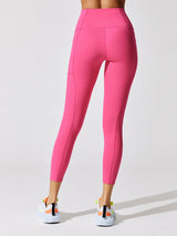 High Rise 7/8 Legging With Pockets in Cloud Compression - Electric Pink