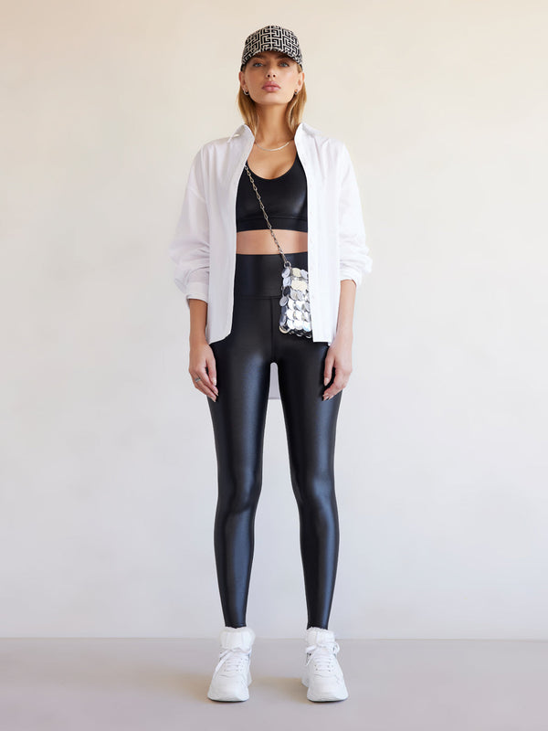 High Rise Full-length Legging in Takara Shine - Black