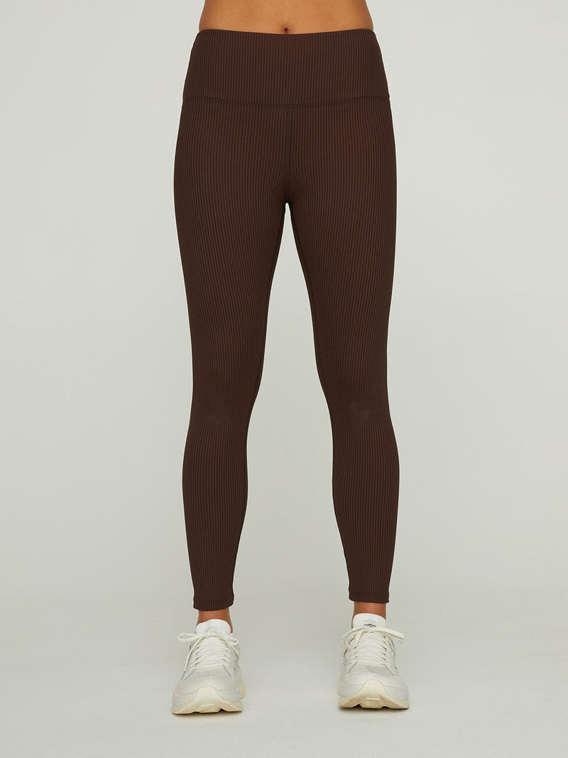 Ribbed Regular Rise 7/8 Legging - Dark Oak