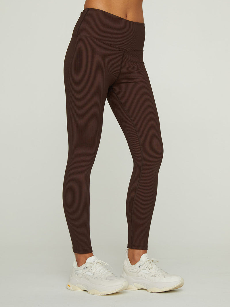 Ribbed Regular Rise 7/8 Legging - Dark Oak