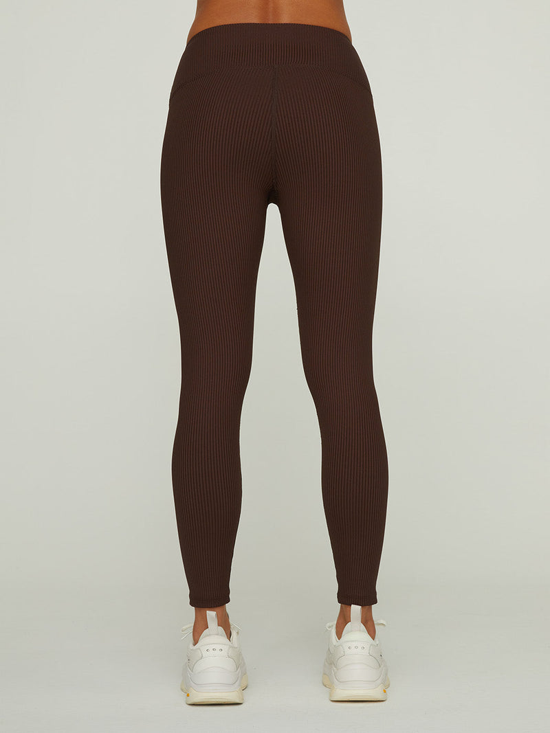 Ribbed Regular Rise 7/8 Legging - Dark Oak