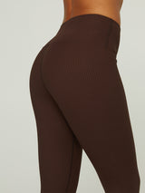 Ribbed Regular Rise 7/8 Legging - Dark Oak