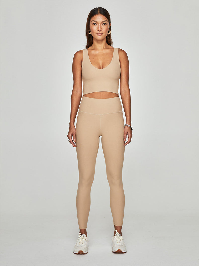 High Rise Full-Length Legging in Melt - Sandy Tan