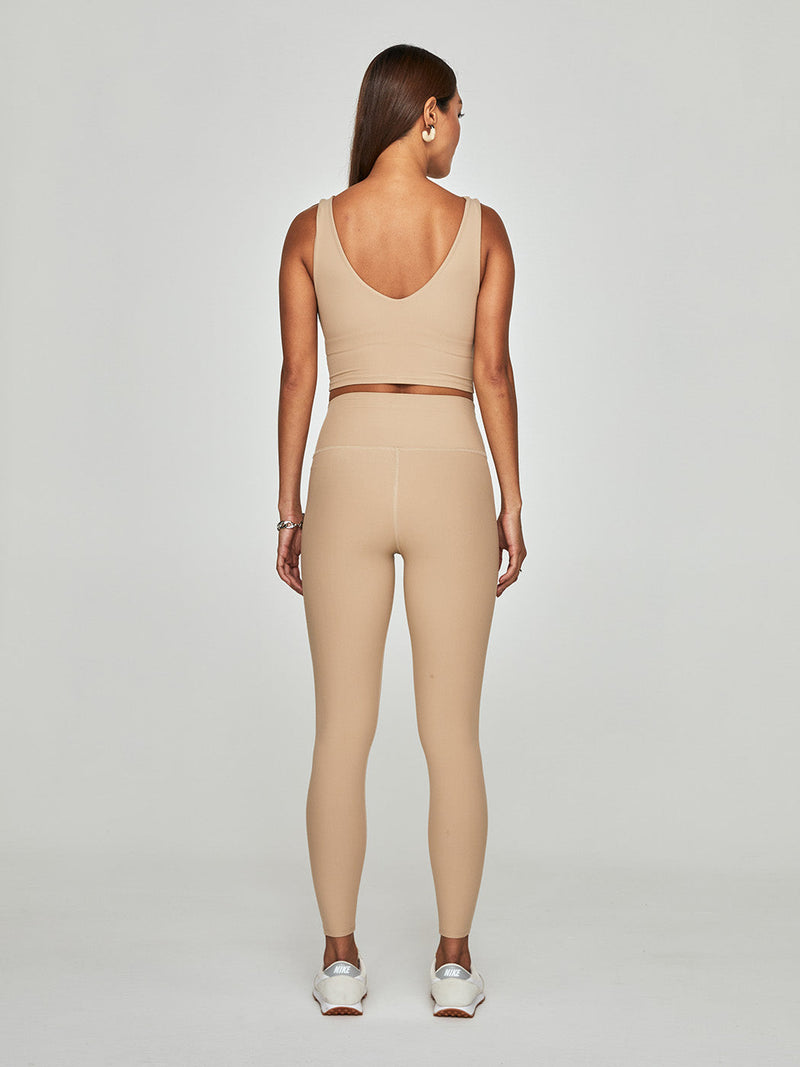 High Rise Full-Length Legging in Melt - Sandy Tan