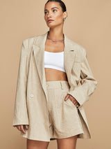 Linen Utility Short - Tan