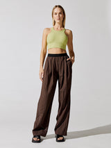 Leo Wide Leg Pants - Brown