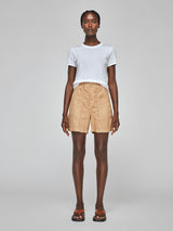 Linen High Waisted Short - Italian Clay