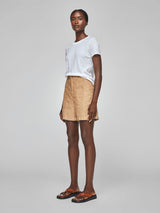 Linen High Waisted Short - Italian Clay