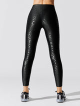 Regular Rise 7/8 Legging in Leopard Takara Shine - Black